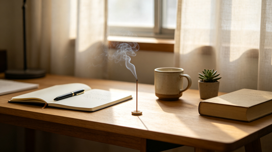 Illustration of scent reaching the brain — how olfactory memory links a Hourstick focus incense scent to deep work